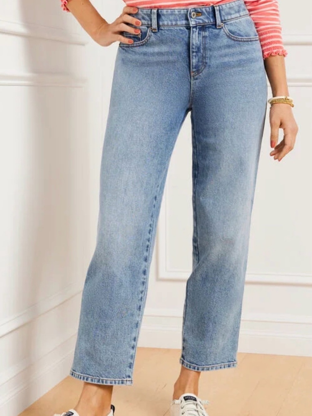 HIGH WAIST STRAIGHT ANKLE JEANS - NEWPORT WASH SIZE 6P